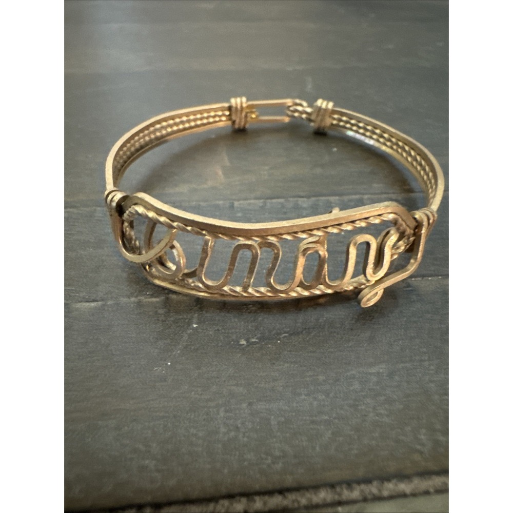 Vintage 1970's‎ Gold Wire Wrapped Name Bracelet CINDY Child 1.75"